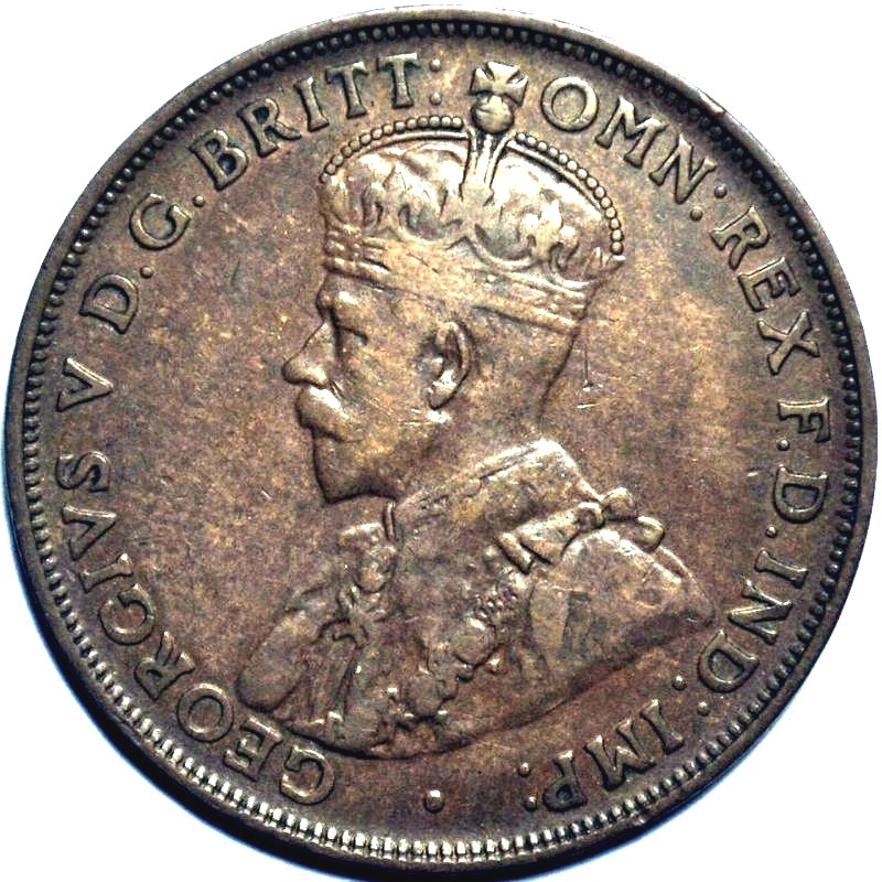 1920 Australian Penny, (dot below, Indian), 'Fine'