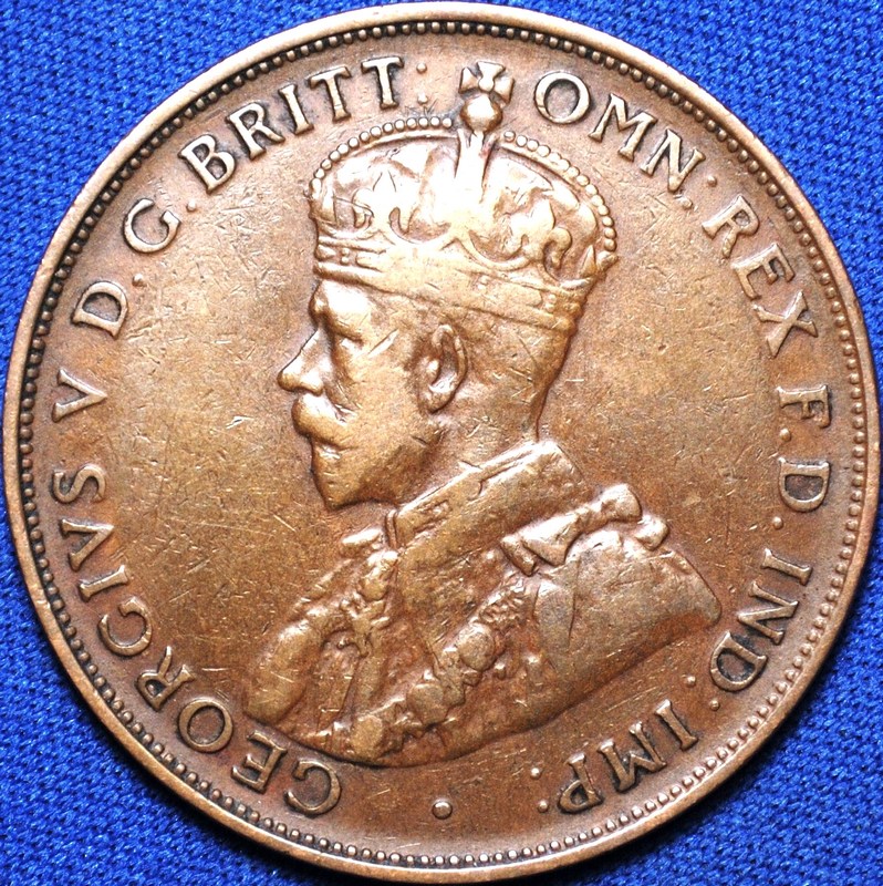 1921 Australian Penny, London obverse, 'Fine'