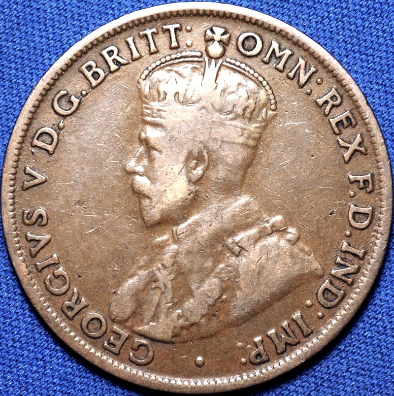 1924 Australian Penny, Indian obverse, 'good Very Good'