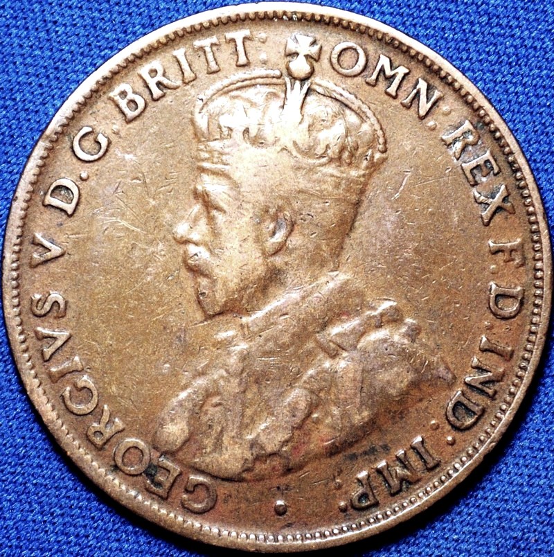 1924 Australian Penny, Indian obverse, 'good Very Good'