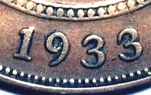 1933/2 overdate Australian Penny, 'good Fine'