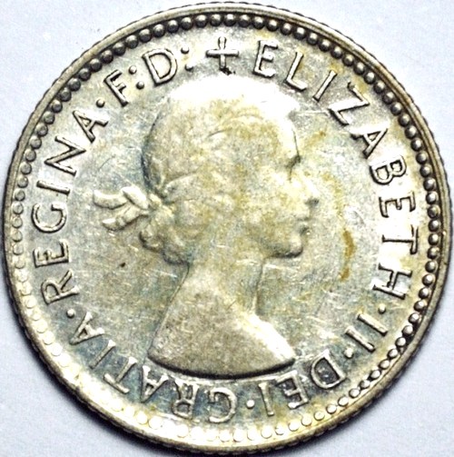 1956 Australian Sixpence, 'gVF / aEF'